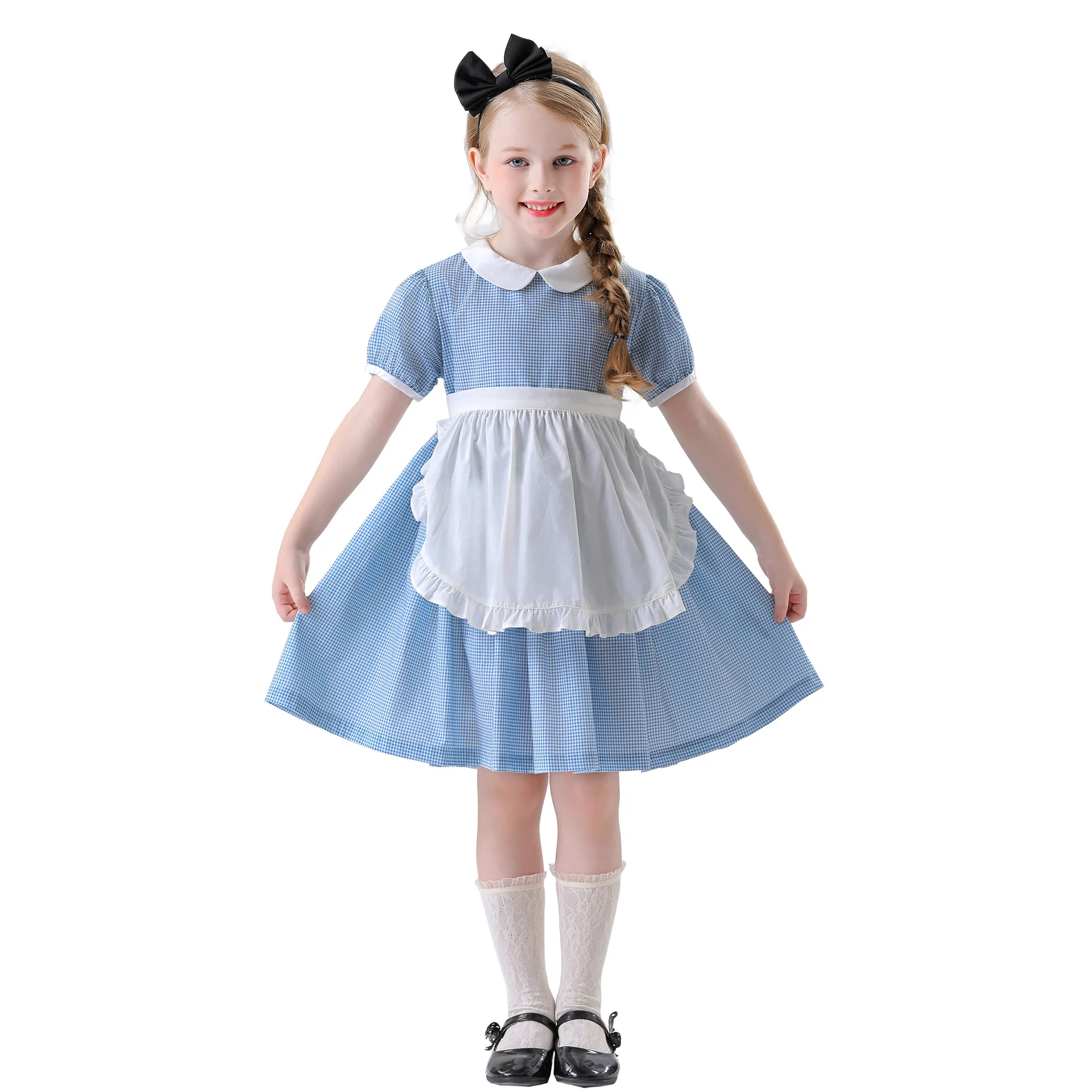 Disfraz azul de Alicia en el país de las Maravillas para niña, disfraz de Halloween para fiesta infantil, vestido de sirvienta Lolita, disfraz de Alicia en el país de las Maravillas para niña