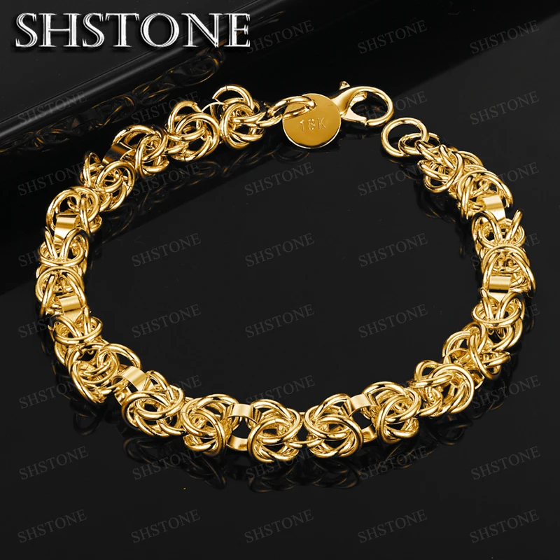18K Gold Bracelets High Quality Dragon Head Bracelets For Women Men Fashion Birthday Party Hand Chain Jewelry