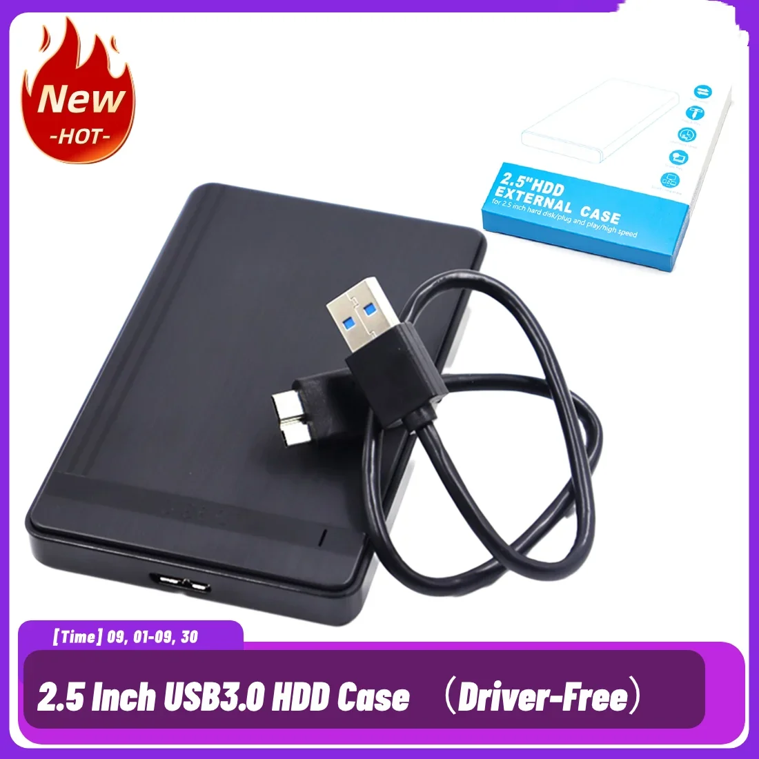 

2024 2.5 Inch Solid State Hard Disk Box External USB3.0 SSD Disk Case High Speed Plug and Play for Notebook Desktop PC