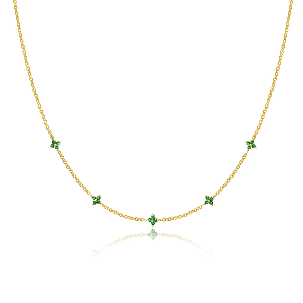High Quality Tiny Blue Flower Necklace for Women Gold Color Cute Pendant Necklace Trendy Female Birthday Jewelry Bijoux Gift