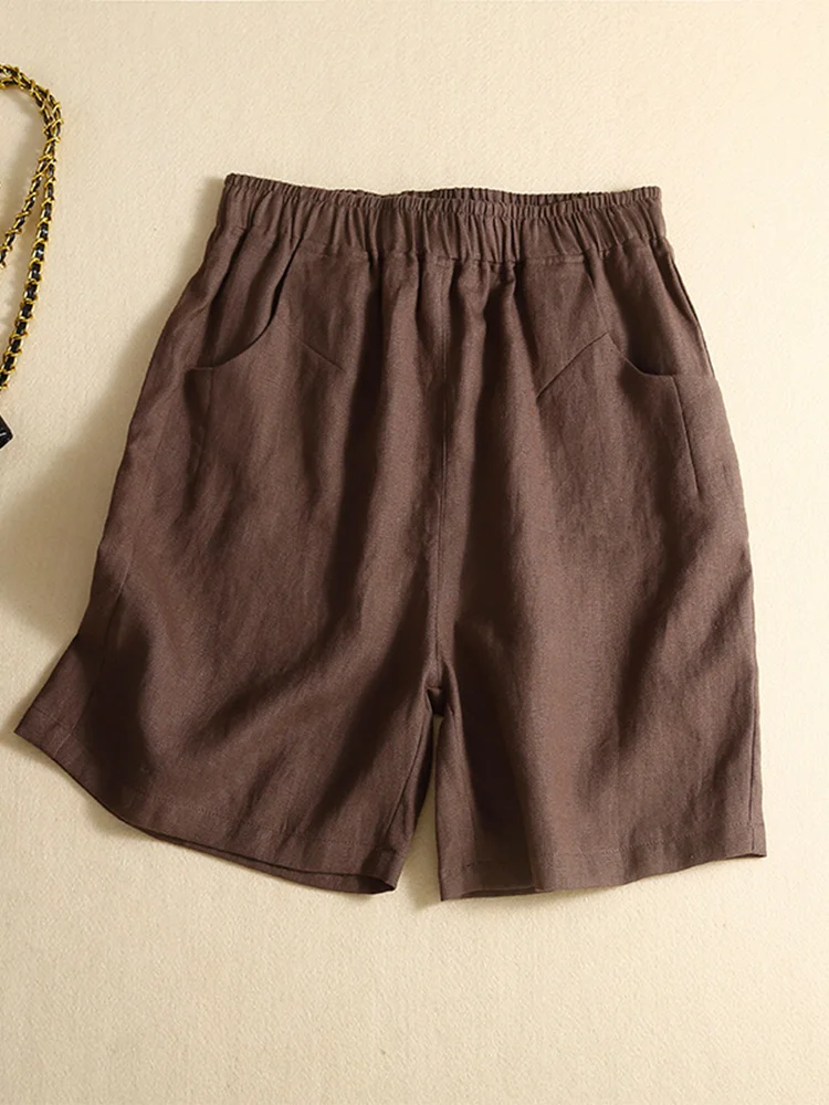 Cintura alta calças de perna larga feminina casual algodão linho orts calças alongadas retro sle coleção verão