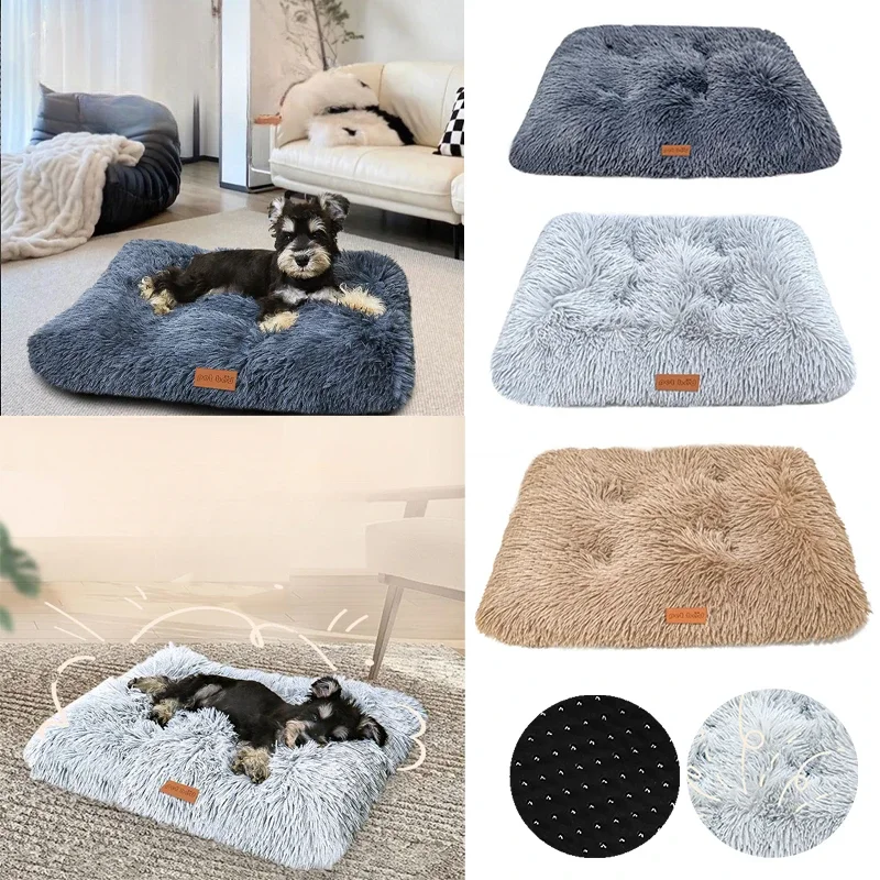 Pet Bed for Dog Mat Pet Mat Bed for Cat  Crate Bed for Dog Anti-Slip Washable Fluffy Comfy Pet Sleeping Mat 개 침대 /고양이 침대