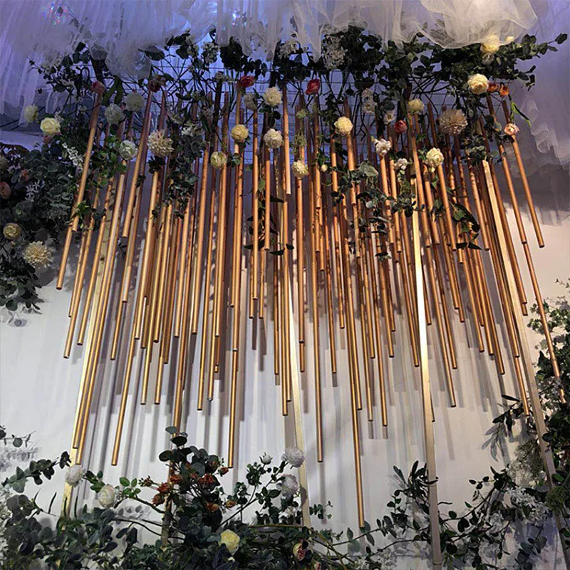 Green And Gold Shaped , White Pvc Tubes, Wedding Bendable Wedding Shaped Tubes, Simulated Flower Pole Arches