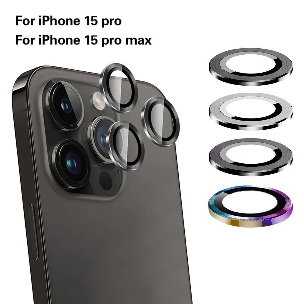 Camera Protector For IPhone 15 Pro Max Metal Lens Glass Tempered Glass Screen Protector Metal Individual Camera Cover G3E8