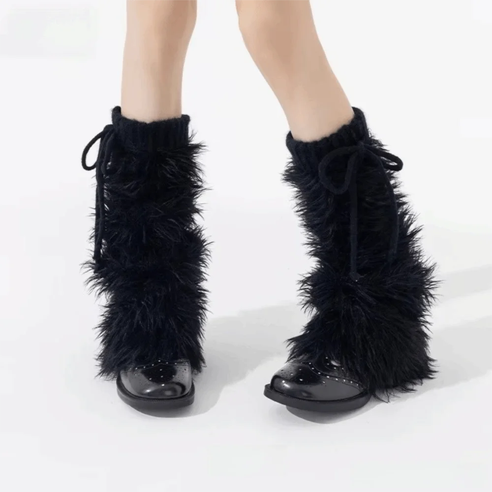 

Cozy versatile Leg Guards Furry Warm Furry Leg Warmers Thickened Y2K Boots Cover Winter Season for Women