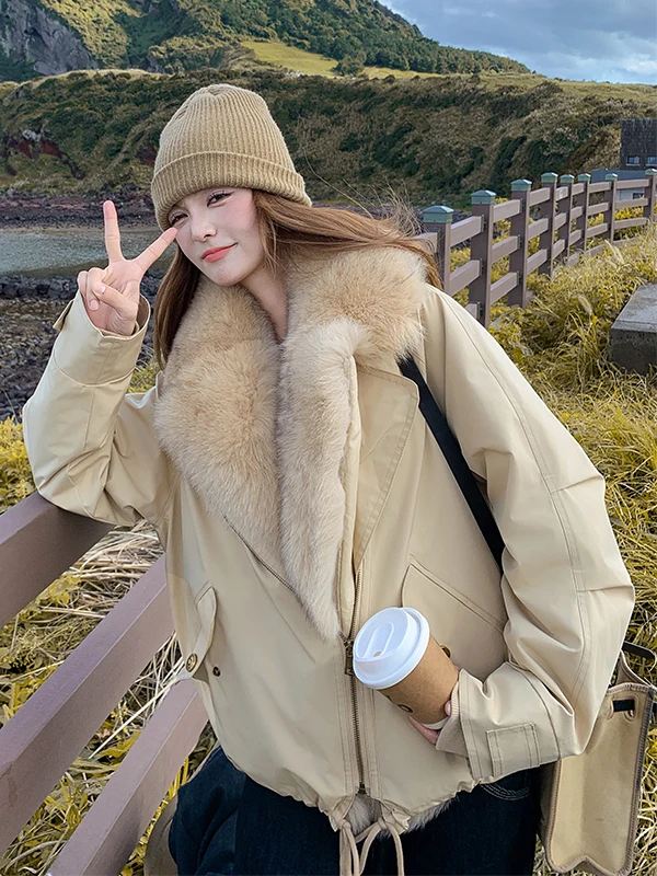 컬러 워크웨어 슬레 오르트 티엔드 따뜻한 여성용 다운 재킷 퀼팅 코트 한국 버전 루즈핏 겨울 아우터