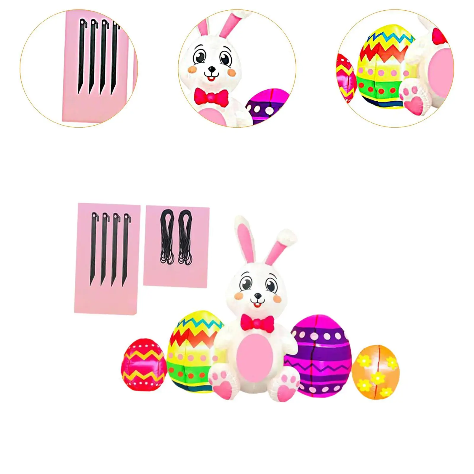 Easter Inflatable Outdoor Decoration Funny with LED Light for Home Yard Lawn