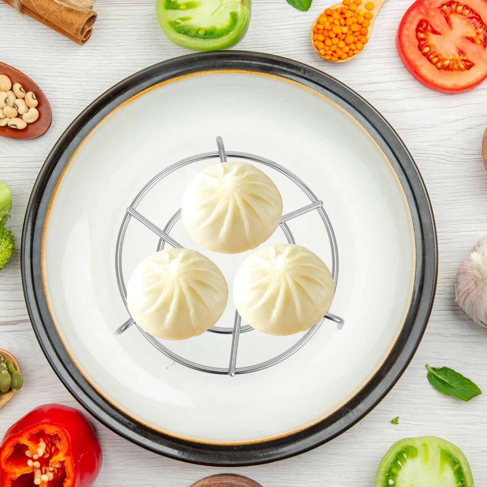 

3Pcs Stainless Steel Steamer Racks for Electric Pressure Cooker Air Fryer Cooking Stand Round Pot Holder Set 3Cm 5Cm 7Cm Heavy