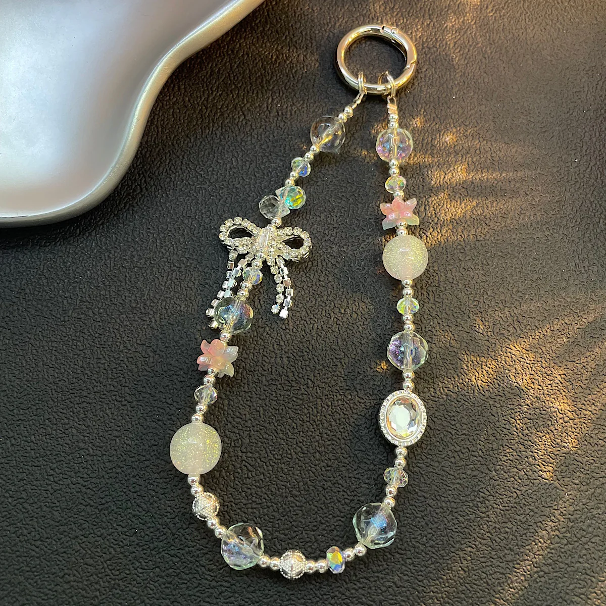 

Luxury and High-end Gemstone Bead Bracelet, Wrist Short Hanging Rope, Phone Case, Car Keychain, Bag Pendant For iPhone 17 16 15