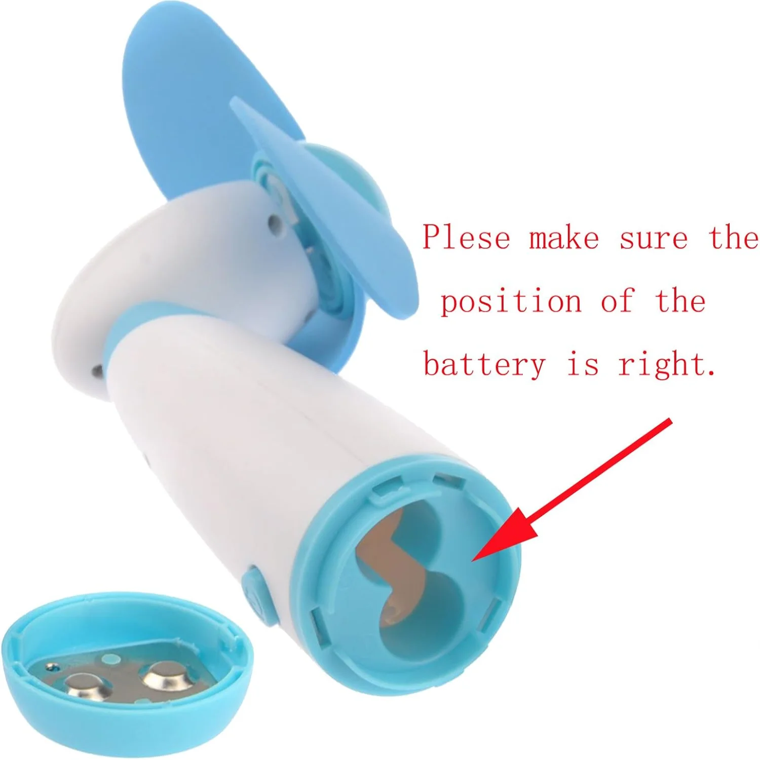 مروحة صغيرة محمولة باليد، مروحة شخصية، شفرات إسفنجية ناعمة تعمل بالطاقة للسفر، قطعتان باللون الأزرق (2)