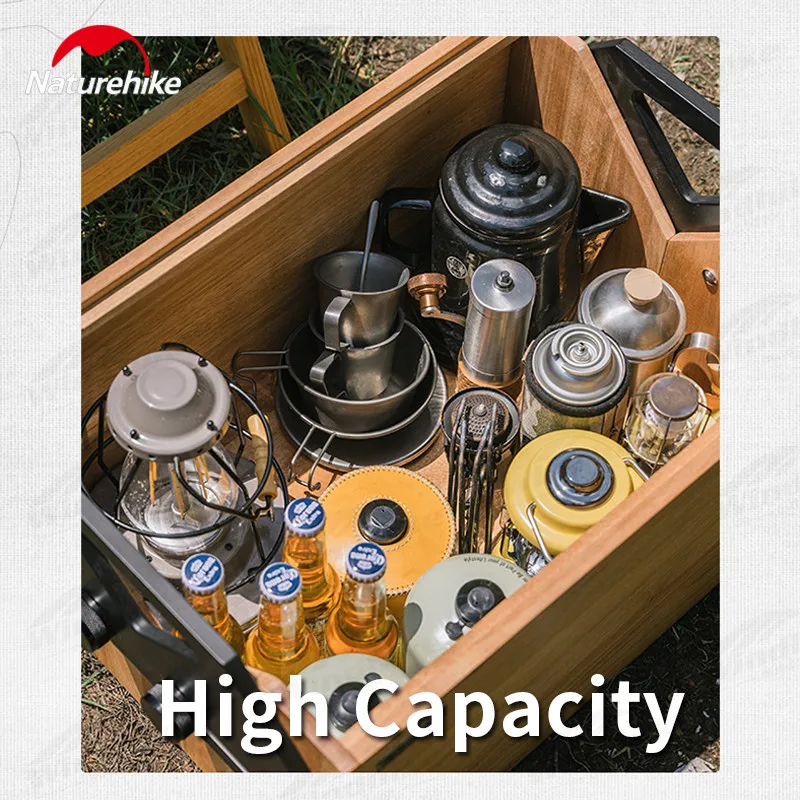 

Naturehike 50L Solid Wood Storage Box Camping Large Capacity Cabinet Outdoor Travel Picnic Sundries Storage Basket Equipment