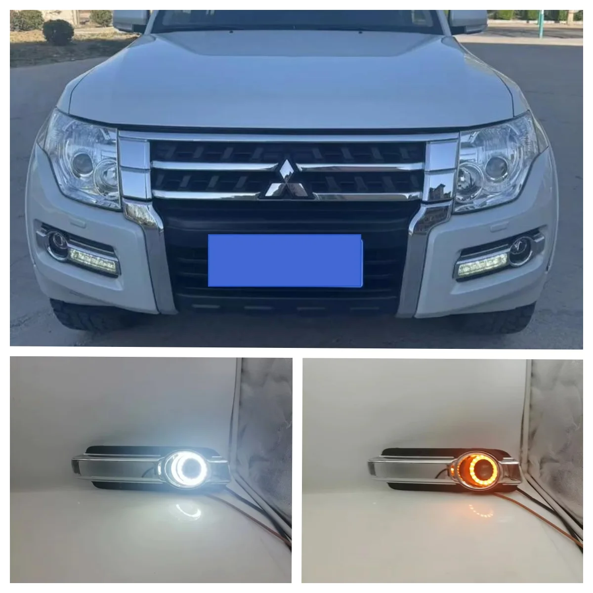

LED Fog Lights Assembly For Mitsubishi Pajero V93 V97 2016 2017 20182019 Dual Colors Angel Eye Daytime Running Light Accessories