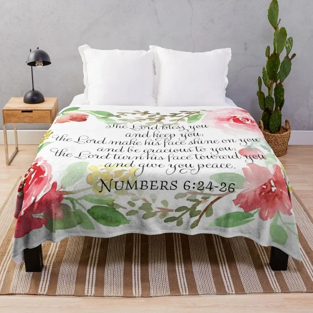 

The Blessing | Numbers 6:24-26 | Scripture Art Throw Blanket Tourist Decorative Sofas Winter beds Decorative Beds Kid'S Blankets