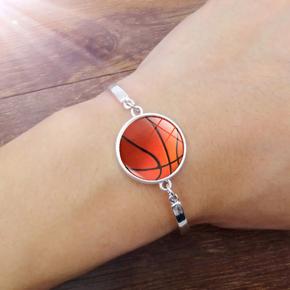 

Bracelet for Women Football Rugby Adjustable Orange Glass Sheet Sports Accessories