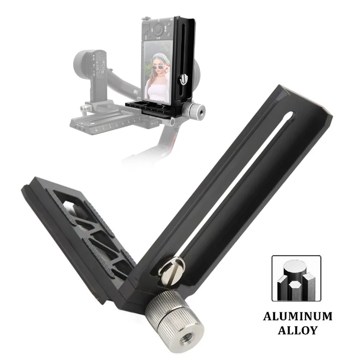 Tornillo de aluminio 1/4 L soporte Vertical montaje de cámara placa de liberación rápida para DJI Ronin S2/SC2/S3 accesorios estabilizadores de cardán