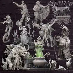 32mm , miniature model resin figure ，Merchants of the dark alley , Unassembled and unpainted kit