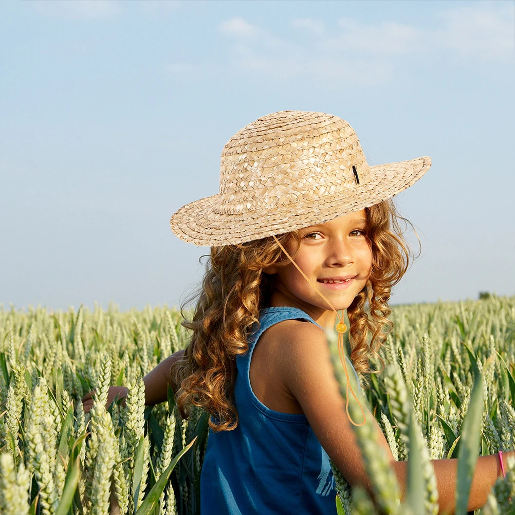 

Braided Kids Sun Protection Beach Bucket Hats Lightweight Adjustable Toddler Farm Style Summer Outdoor