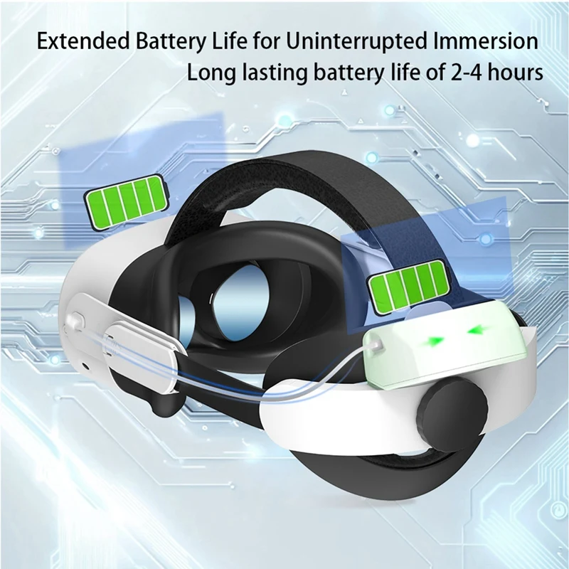 Rechargeable Head Elite Strap for Meta Quest2/Quest3/Quest3S VR Headset Adjustable Head Strap VR Game Accessories-A51M