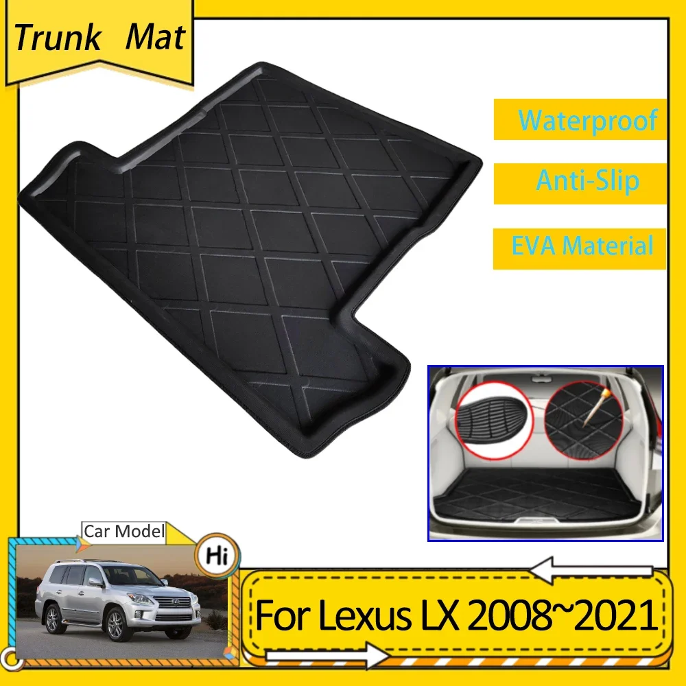 

for Lexus LX 570 Accessories 2008~2021 7 Seats Car Trunk Mats Waterproof Anti-slip Cargo Boot Tray Protective Carpet 2016 2017