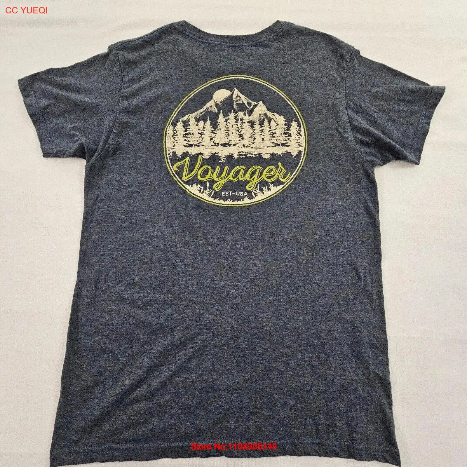 

Voyager Mountains Forests Blue Short Sleeve Cotton Blend T-Shirt Men's M