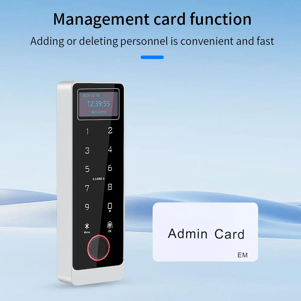 مقاوم للماء WIFI Tuya App التحكم قارئ بصمات الأصابع مع شاشة LED LCD قائمة بذاتها باب لوحة المفاتيح المعدنية نظام التحكم في الوصول RFID