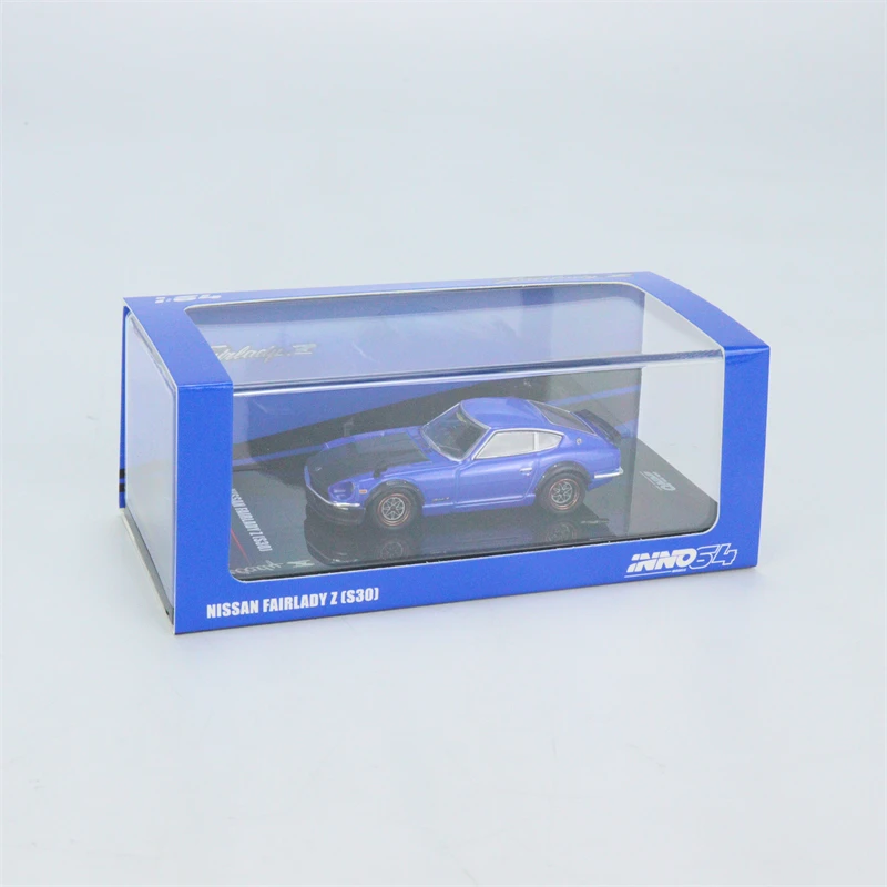 INNO64 1:64 Nissan Fairlady Z S30 Blue with carbon Hood Diecast Model Car