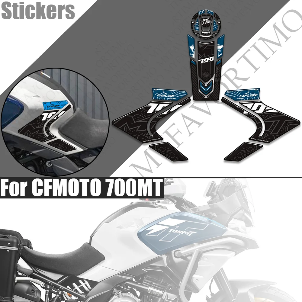 

For CFMOTO 700MT Touring Bike Adventure Tank Pad TankPad Side Grips Gas Fuel Oil Knee Protector Stickers Decals CF MOTO 700 MT