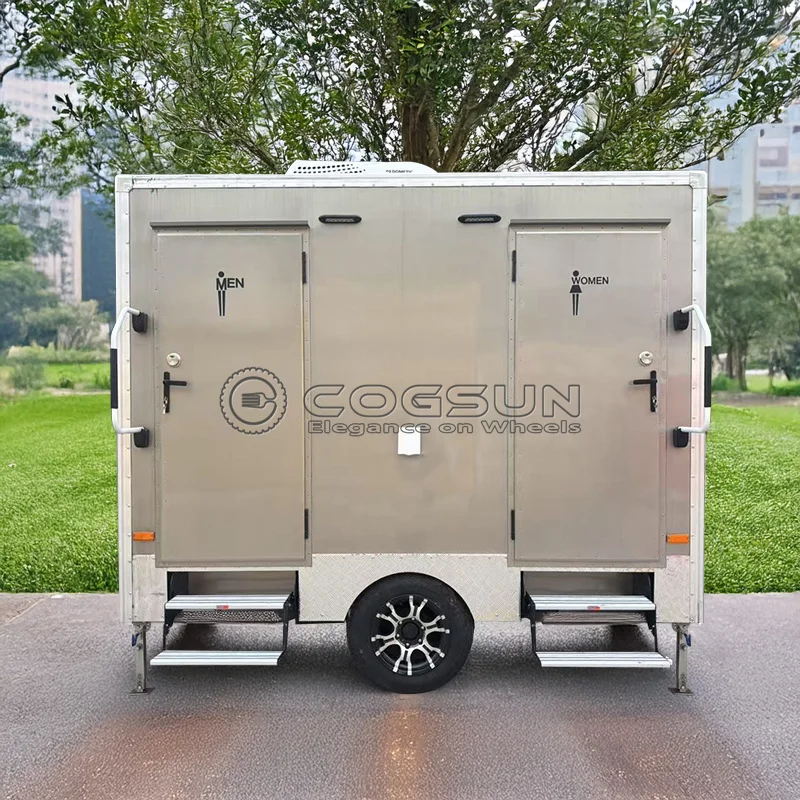 COGSUN Factory Made Outdoor Shower Trailer High End Customizable Portable Toilet with Easy Maneuverability