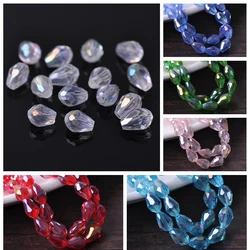 5x3mm 7x5mm 12x8mm 15x10mm 18x12mm Teardrop Pear Shape Faceted AB Plated Crystal Glass Loose Crafts Beads for Jewelry Making DIY