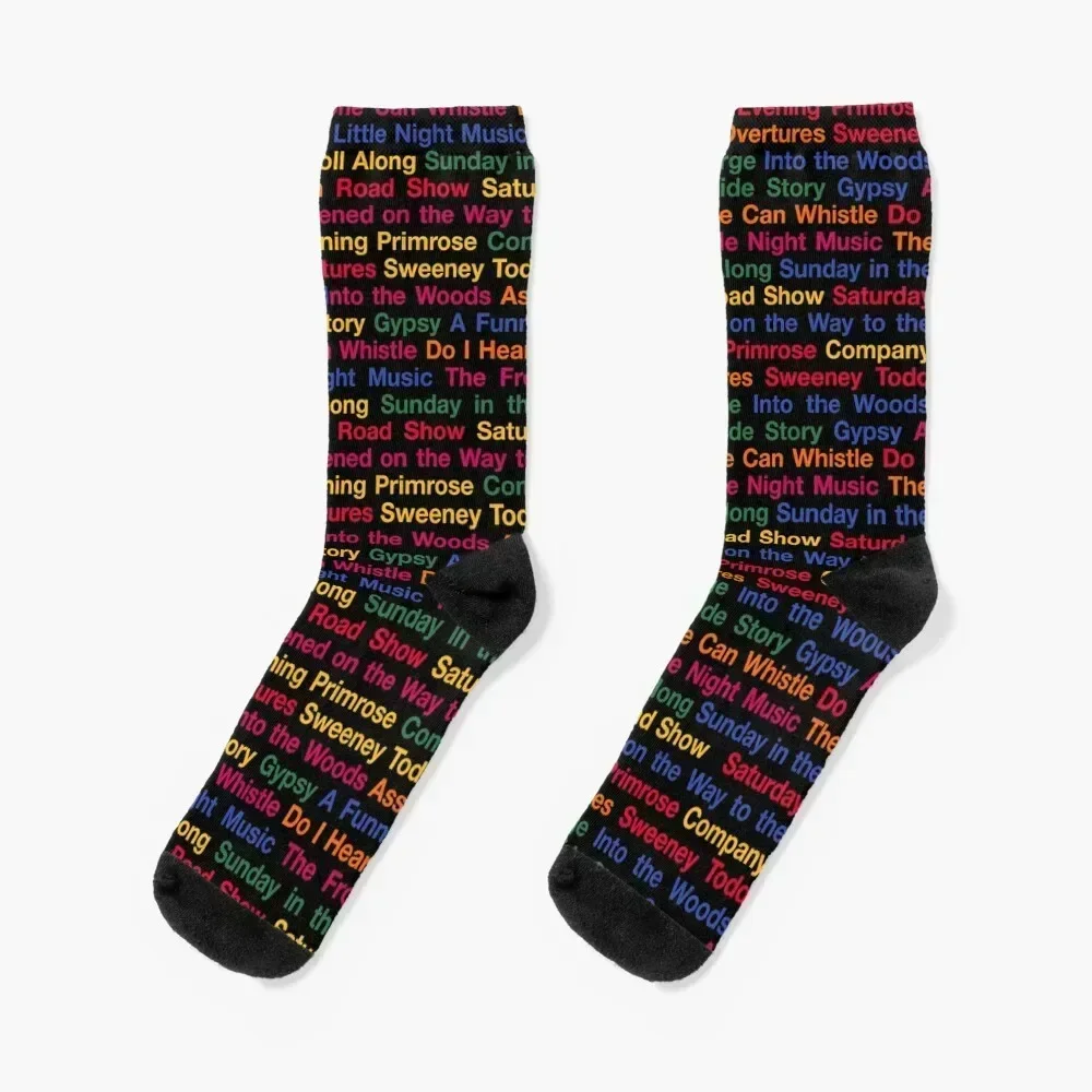 Stephen Sondheim Musicals (BlackBG) Socks sport cartoon Run new in's Socks Girl Men's