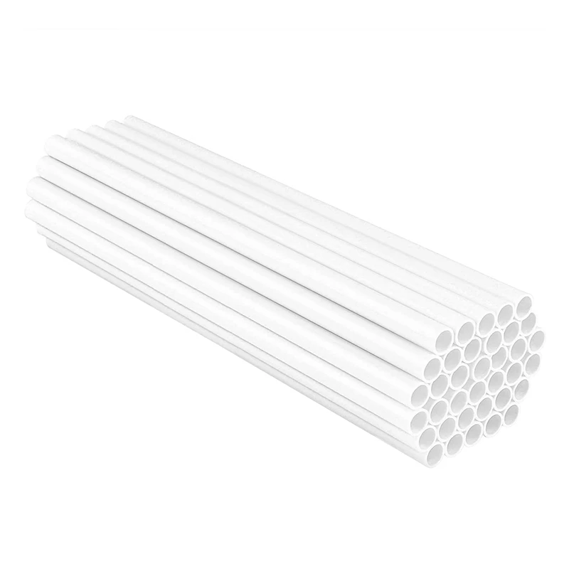 

50 Pieces Plastic White Cake Dowel Rods For Tiered Cake Construction And Stacking (0.4 Inch Diameter 12 Inch Length)