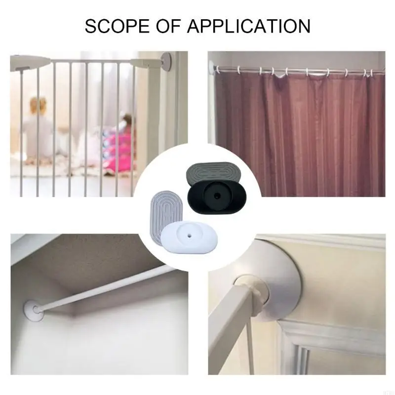 

97BE 4Pcs/pack Baby Gate Wall Protectors Stair Gate Extension Wall Guard Pad for Pressure Mounted Gate Door Enjoy Safety