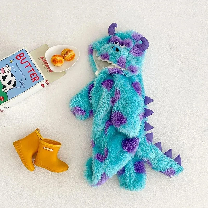 ♥   Nuevo 2026 Anime Sully Baby Ropa de bebé, peleles, monos, sudaderas con capucha de invierno gruesas para niño y niña, Ropa Bebe Infantil Suave Cos135