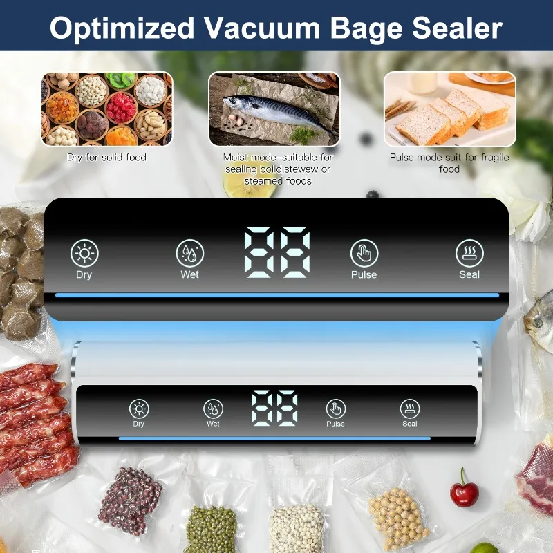 BIESUO Kitchen Vacuum Sealer Touchscreen Degasser Digital Display Home with Voice Prompt Vacuum Packaging Machine Comes With