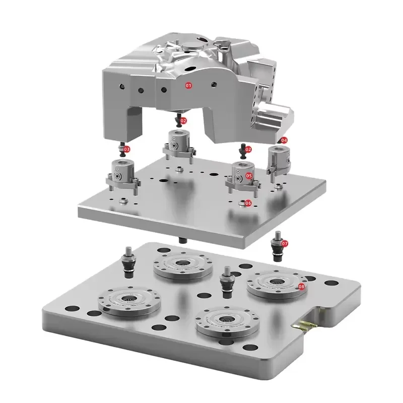 ZPS Four Module Zero Point Base Plate for CNC Workholding, Rotary Table, Automated Equipment and 5 Axis CNC