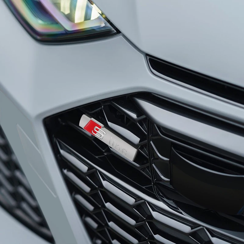 Car Sline Badge Body Rear Deocoration Sticker Front Grille Emblem for Audi S A3 A4 B8 8P 8V B6 A5 A6 C7 Q5 B9 B7 C6 A1 Q7 Q3 Tt view 4