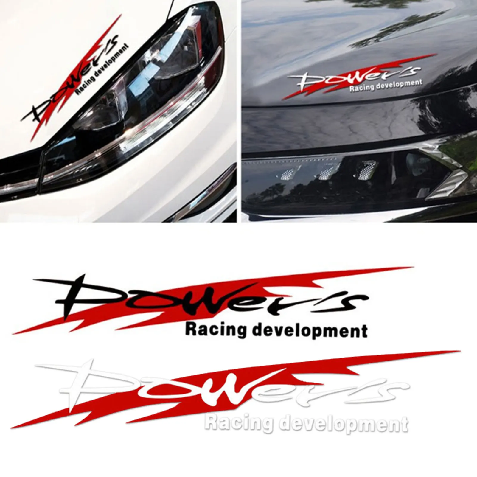 Racing Development Car Sticker Personality Trend Power's Racing Sports Sticker Car Reflective Waterproof Decal Car Decorative