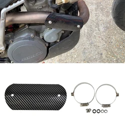 Motorcycle Protector Exhaust Heat Shield Cover Pipe Protector Stainless Steel Carbon Style Guard Anti-scalding Cover Universal