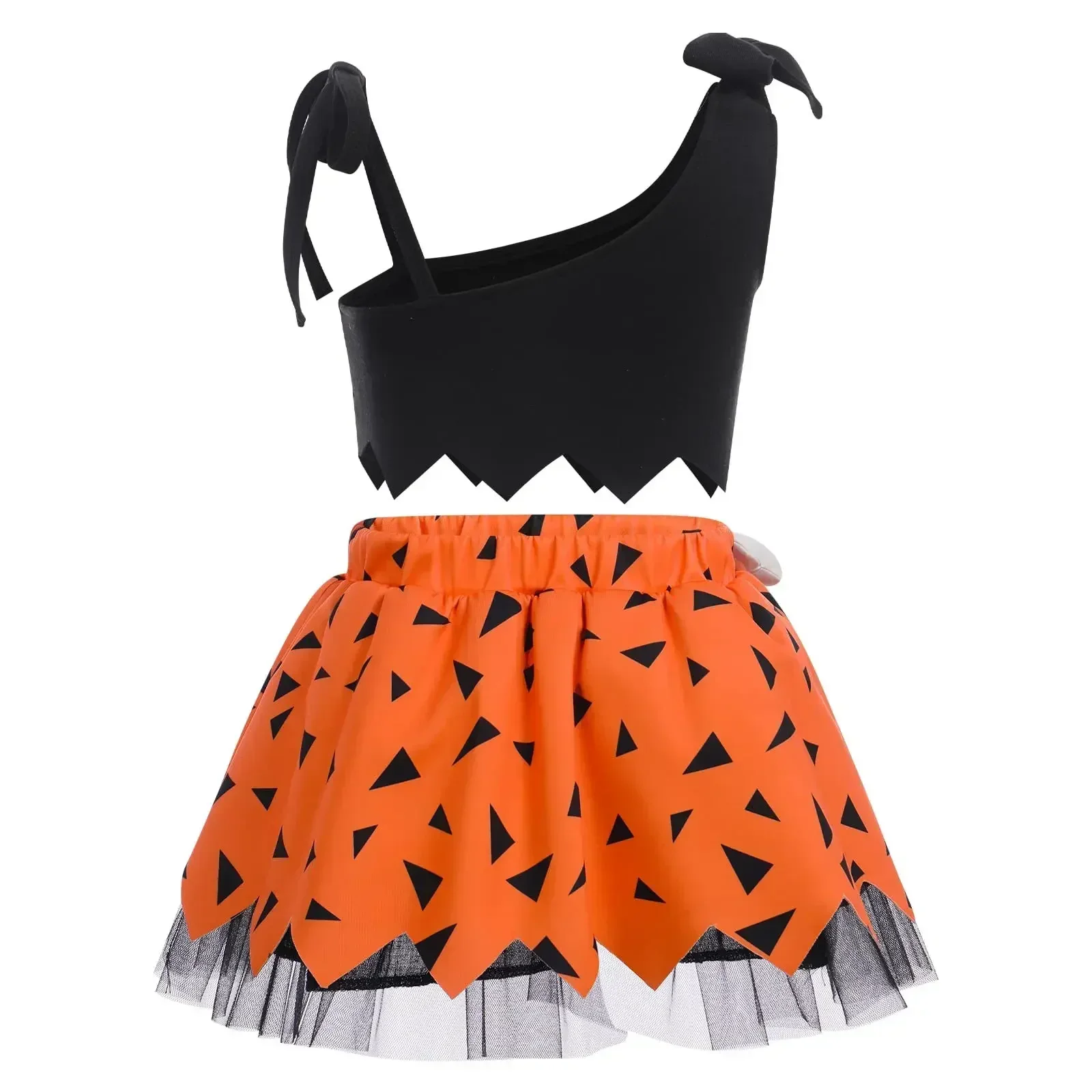 Baby Prähistorisches Höhlenmensch-Cosplay-Outfit Kleinkind Primitives Bedrucktes Kleid mit Shorts Kinder Geburtstags-Foto-Party-Kostüm – Detail 4