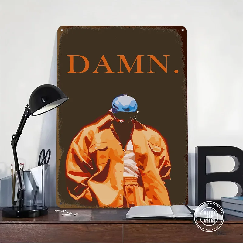 Kendrick Lamar DAMN Poster Customized Vintage Metal Signs Wall Art Retro Tin Plaque for Bedroom Decoration Room Accessories Home