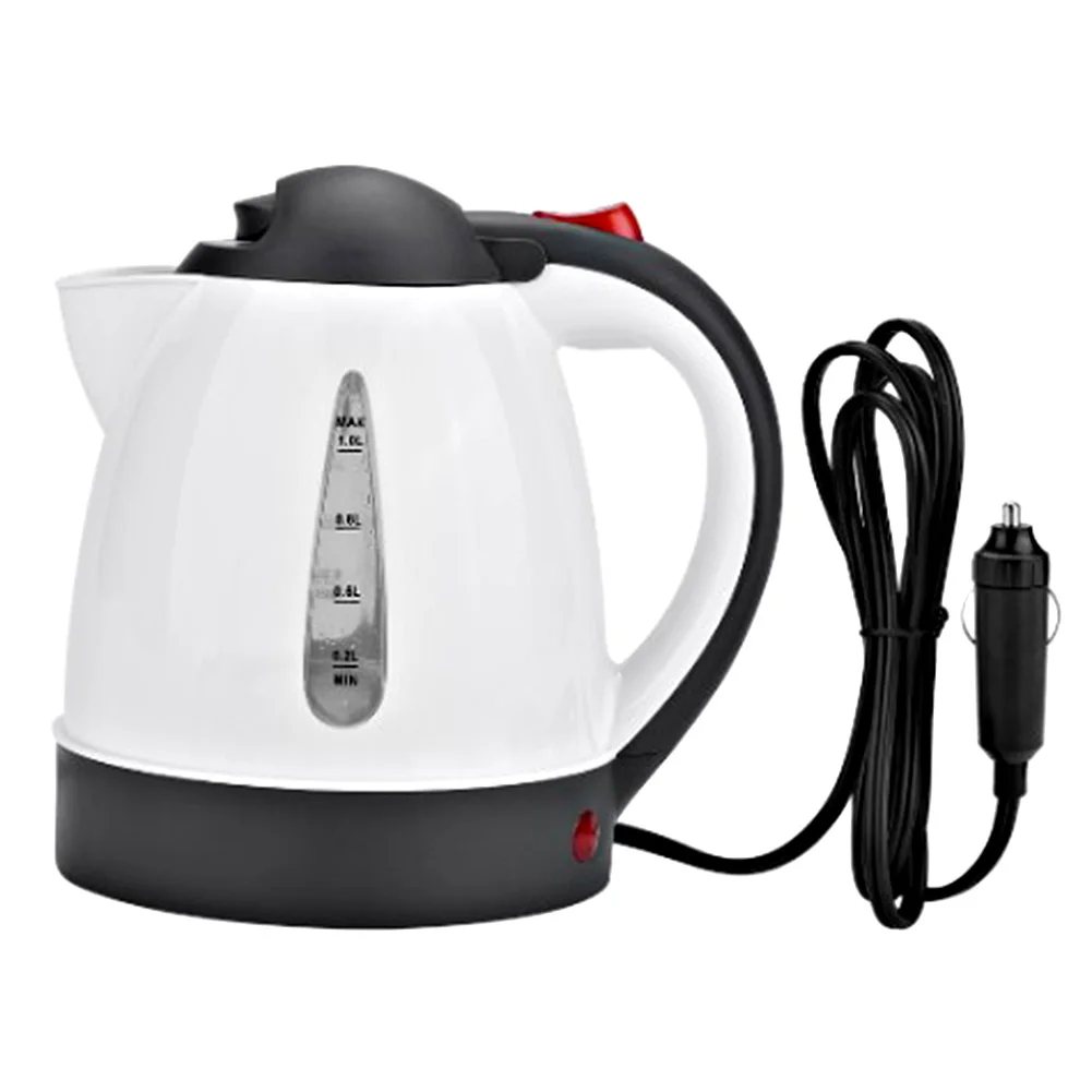 1000 ML Car Hot Kettle Portable Water Heater Auto Shut-Off 12/24 V Stainless Steel Kettle Large Capacity Tea Coffee Kettle 250 W