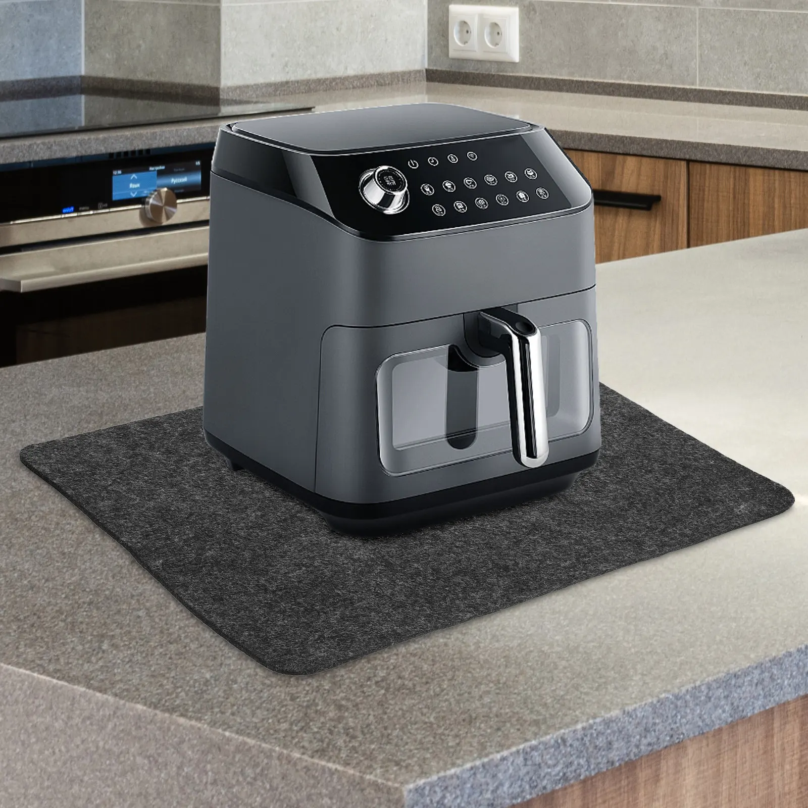 Air Fryer Placemat Felt Silicone Non-Slip Heat Resistant Table Mat for Pots Cups Cookware Home Kitchen Dining Protective