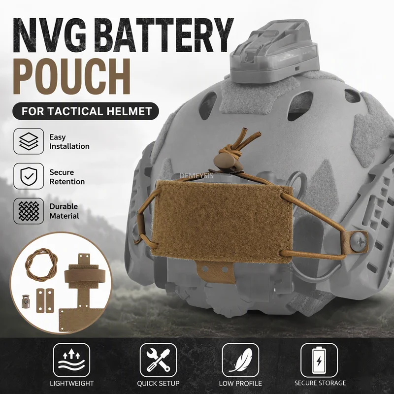 Tactical Helmet NVG Battery Box Bag NVG Counterweight Balance Bag Hook Loop for Airsoft Fast Helmet Battery Box Storage Pouch