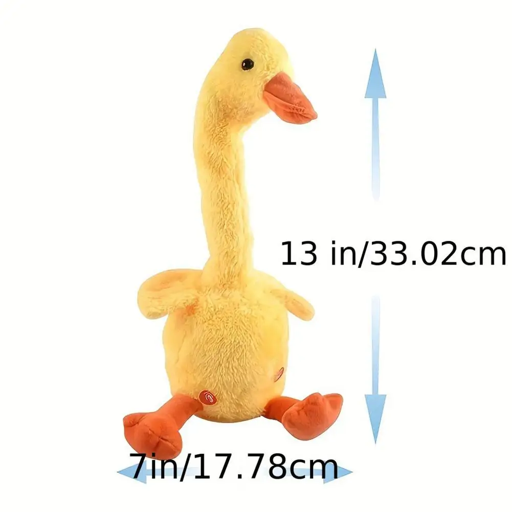Rechargeable Dancer Duck Glowing Dancing Electronic Plush Toys Can Sing Record Lighten For Baby Toy Education Funny Gift