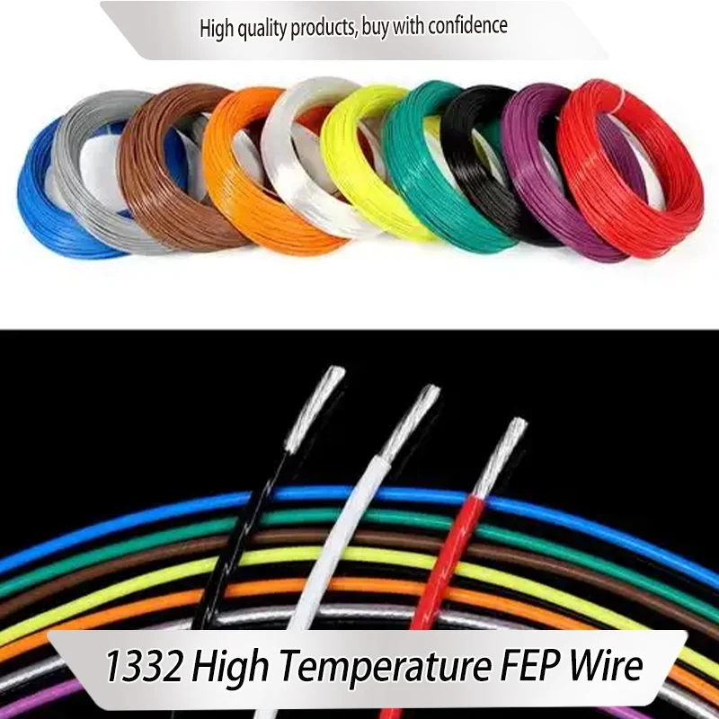 

1M 1332 Tinned Copper FEP Wire -60℃~200℃ Temperature Resistance Insulated Electrical Wire