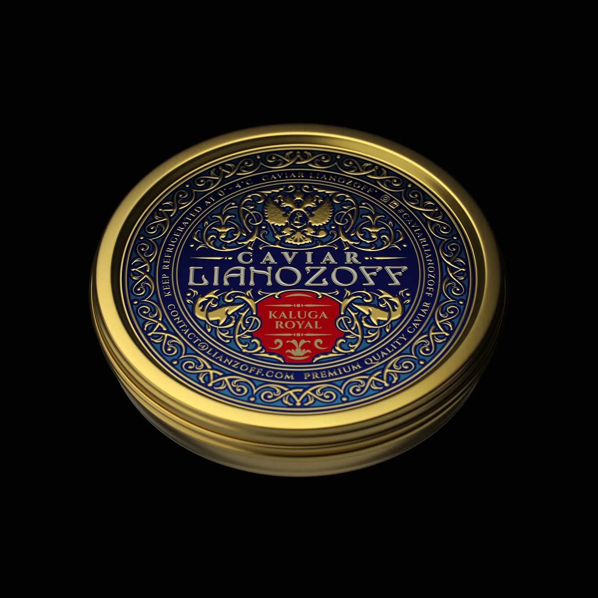 Custom Luxury Gold Foil Caviar Label Sticker High Quality Waterproof Cold-proof Embossed Textured OEM/ODM for Premium Products