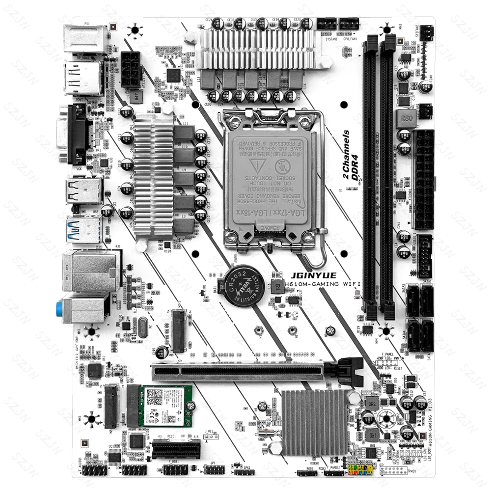 Imagem -02 - Jginyue-placa-mãe Intel i5 12490f Memória Ddr4 Dual Channel 32gb 3200mhz Wifi 9560ngw Suporte M.2 Xmp H610m