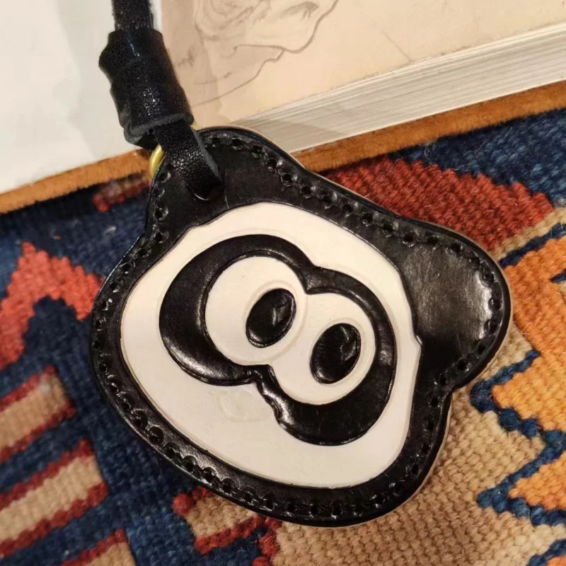 Handmade Leather Panda Pendant Decoration Bag Vegetable Tanned Leather Exquisite Cute
