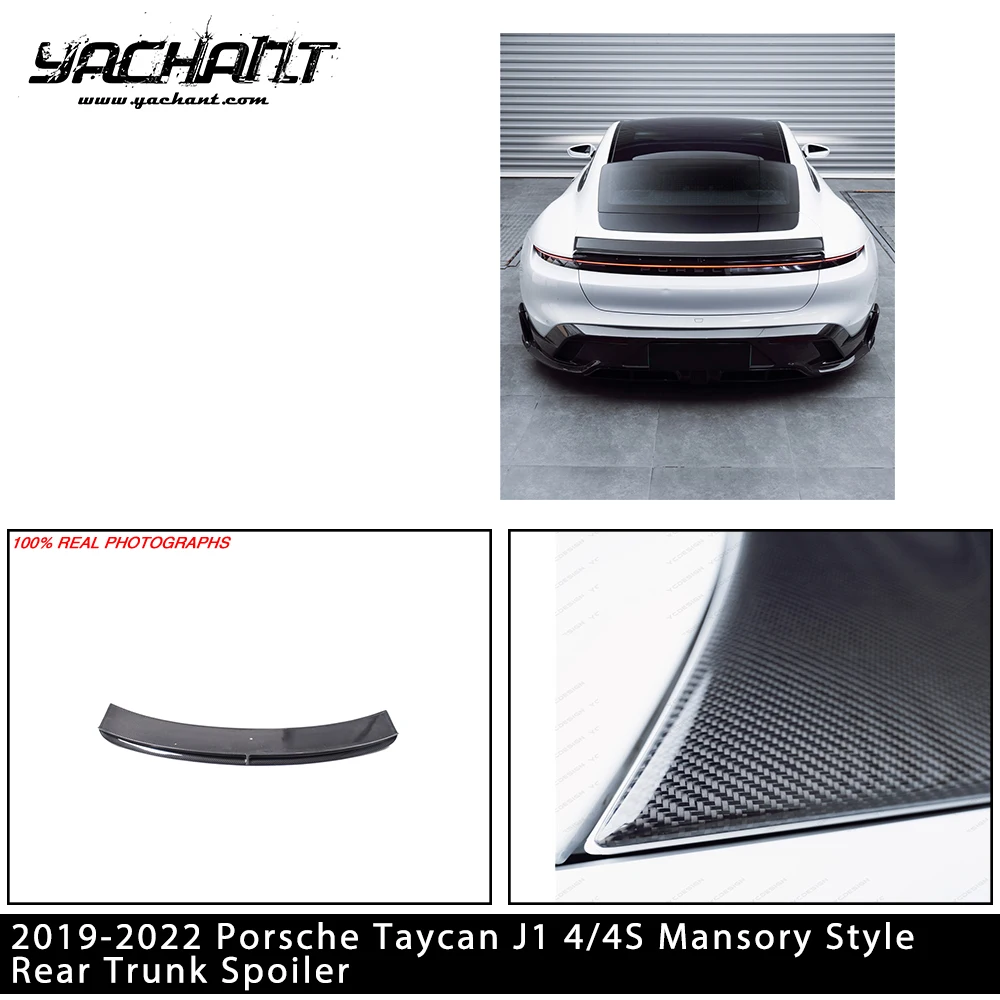 Carbon Fiber Rear Trunk Spoiler MAN Style Fit For 2019-2022 Porsche Taycan J1 4/4S