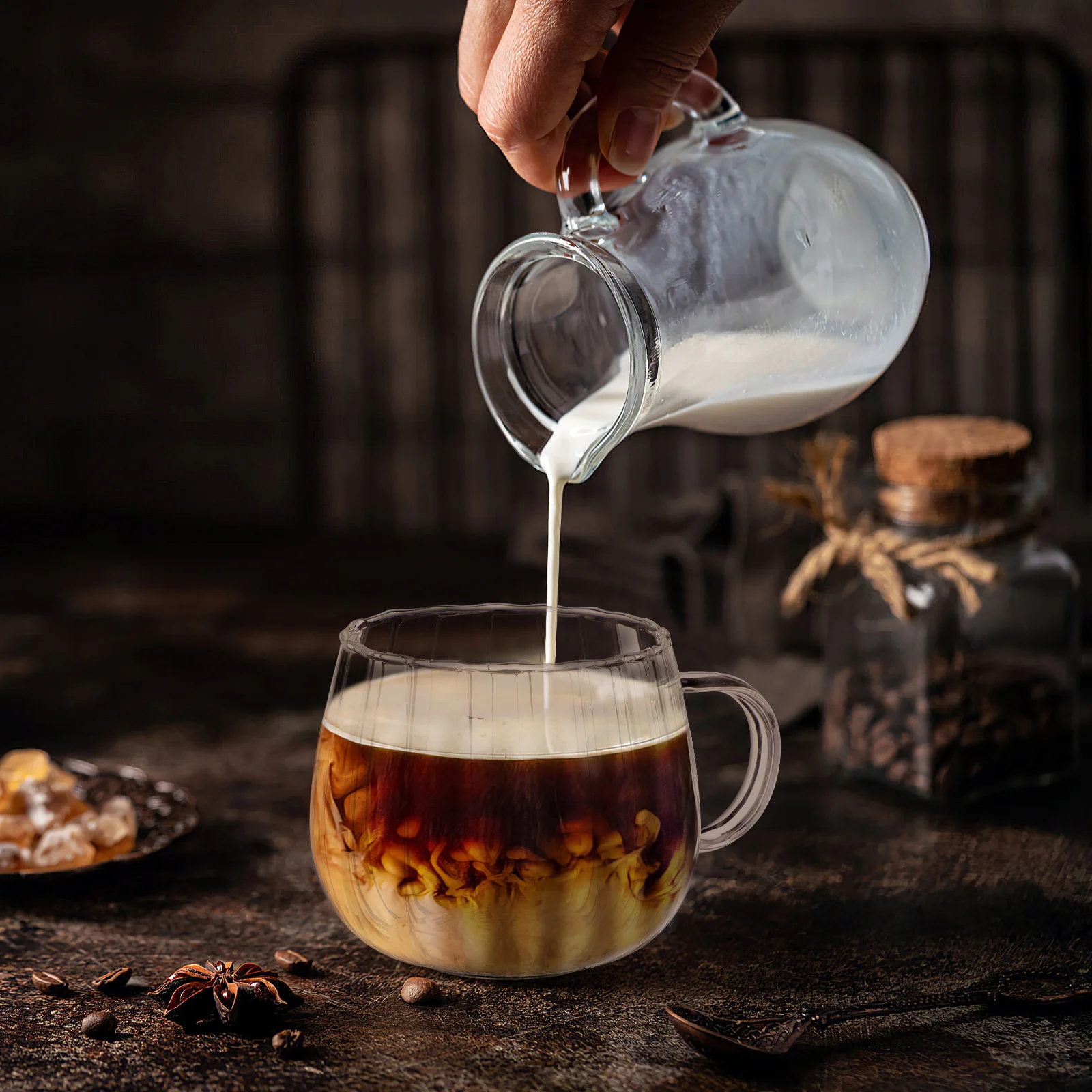 

Clear Glass Coffee Mug Stable Structure Easy to Clean Perfect for Home Bakeries Coffee Shops Breakfast Glass